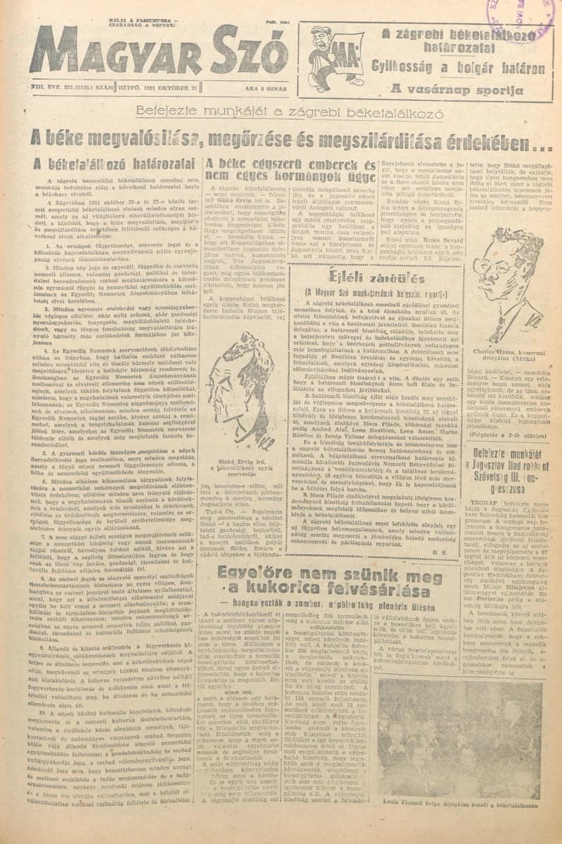 Magyar Szó, 8. évf. 1951. október 29. 257. sz. 1–4. oldal