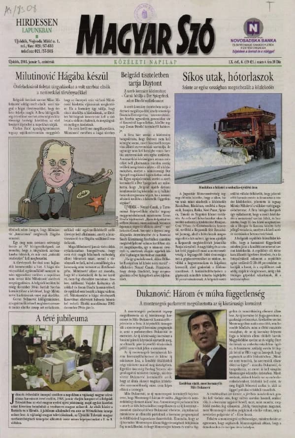 Magyar Szó, 60. évf. 2003. január 9. 6. sz. 1–16. oldal