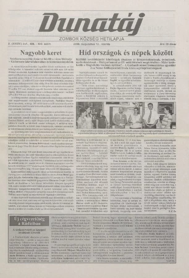 Dunatáj, 10. évf. 2008. augusztus 13. 488–490. sz.