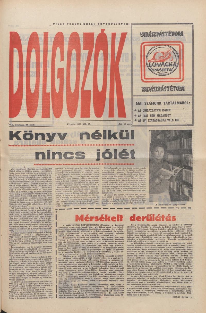 Dolgozók, 26. évf. 1972. július 28. 30. sz.