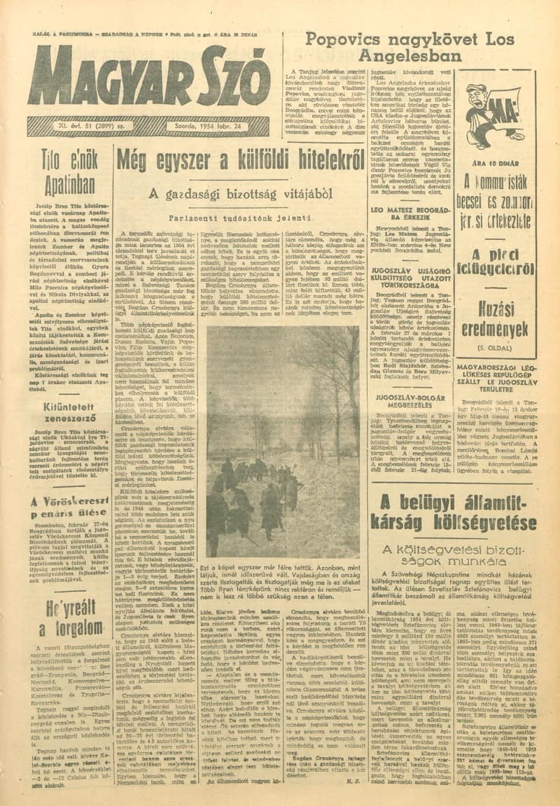 Magyar Szó, 11. évf. 1954. február 24. 51. sz. 1–8. oldal