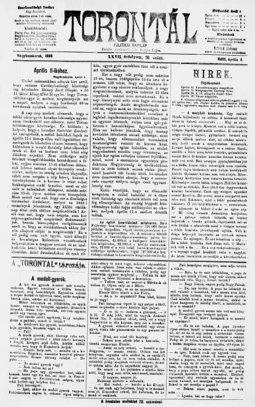 Torontál, 27. évf. 1898. április 4. 76. sz.