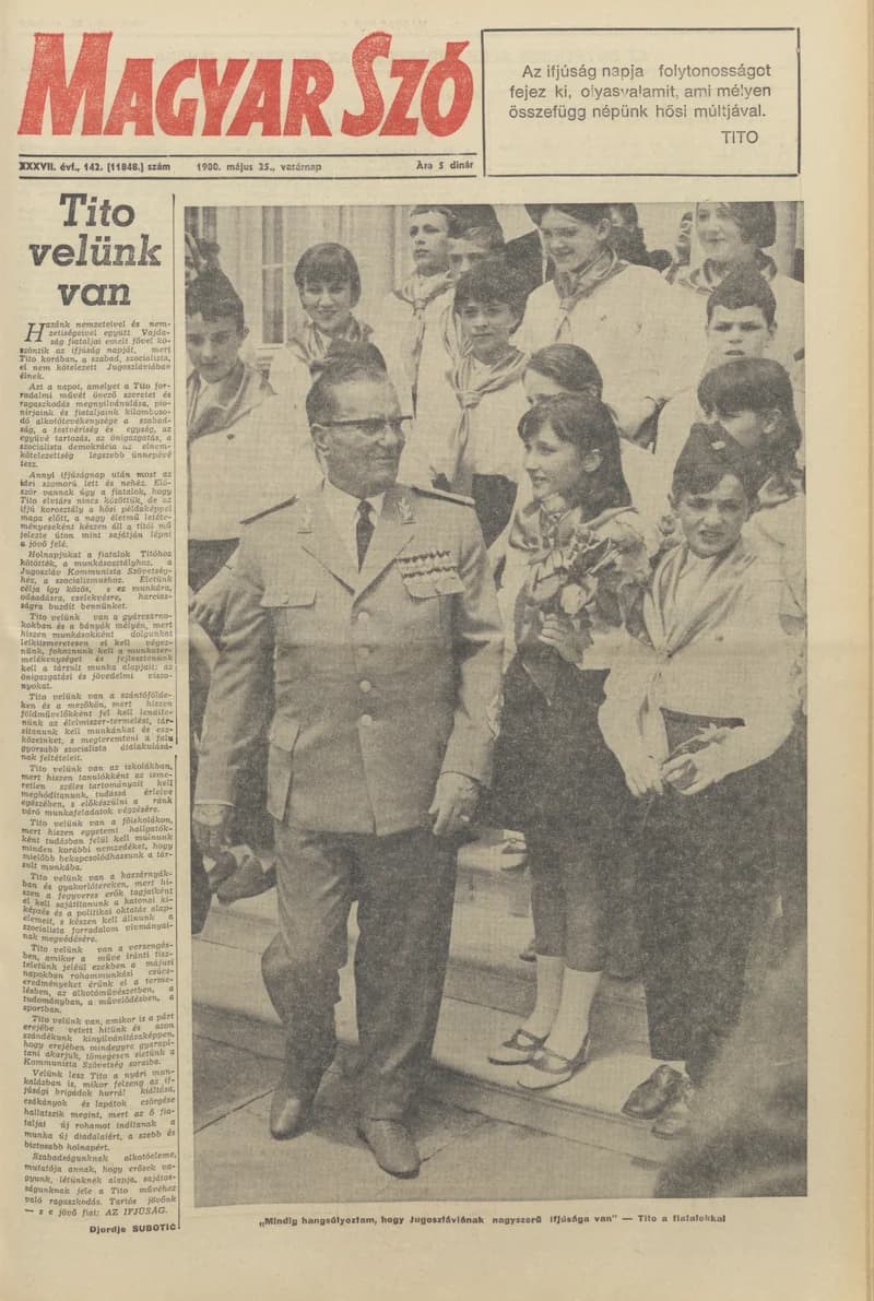 Magyar Szó, 37. évf. 1980. május 25. 142. sz. 1–36. oldal