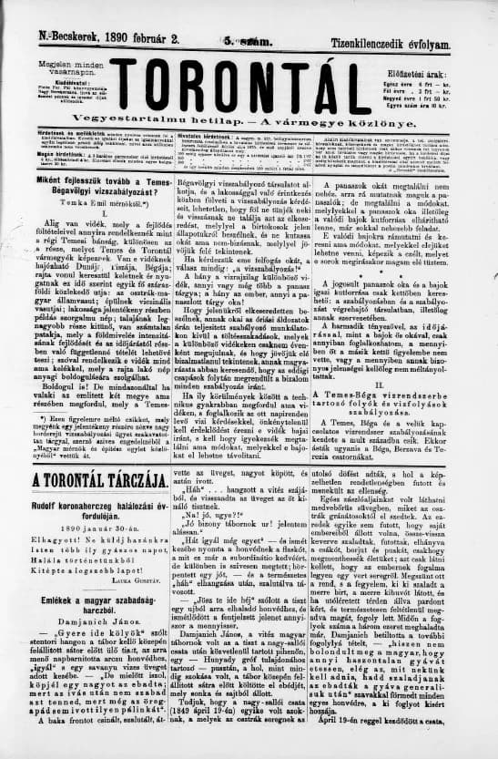 Torontál, 19. évf. 1890. február 2. 5. sz.