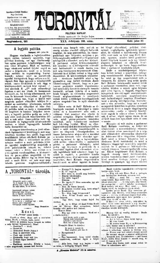 Torontál, 30. évf. 1901. július 23. 166. sz.