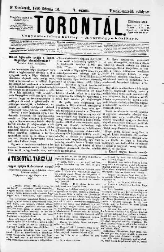 Torontál, 19. évf. 1890. február 16. 7. sz.