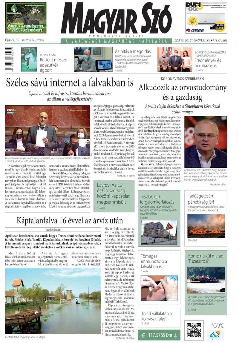 Magyar Szó, 78. évf. 2021. március 24. 67. sz. 1–16. oldal