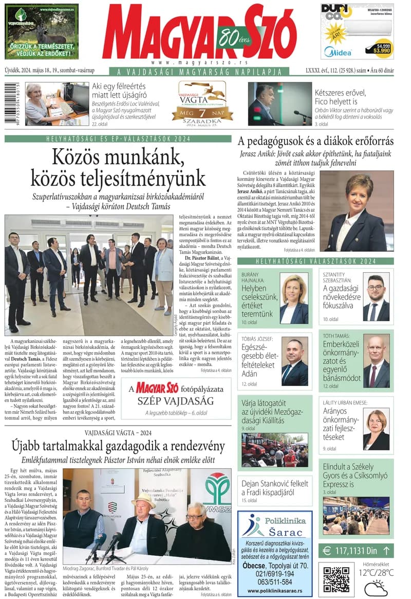 Magyar Szó, 81. évf. 2024. május 18. – 19. 112. sz. 1–32. oldal