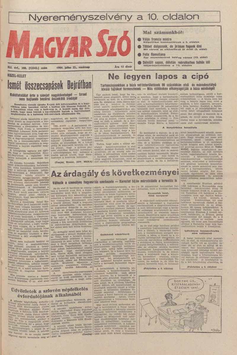 Magyar Szó, 41. évf. 1984. július 22. 200. sz. 1–28. oldal