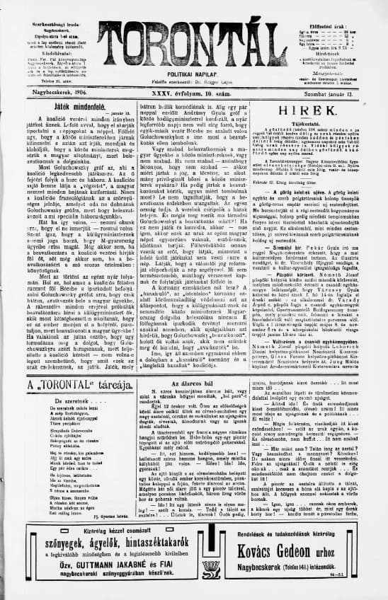 Torontál, 35. évf. 1906. január 13. 10. sz.