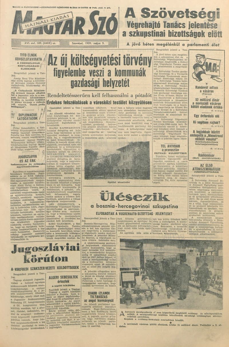 Magyar Szó, 16. évf. 1959. május 9. 109. sz. 1–20. oldal