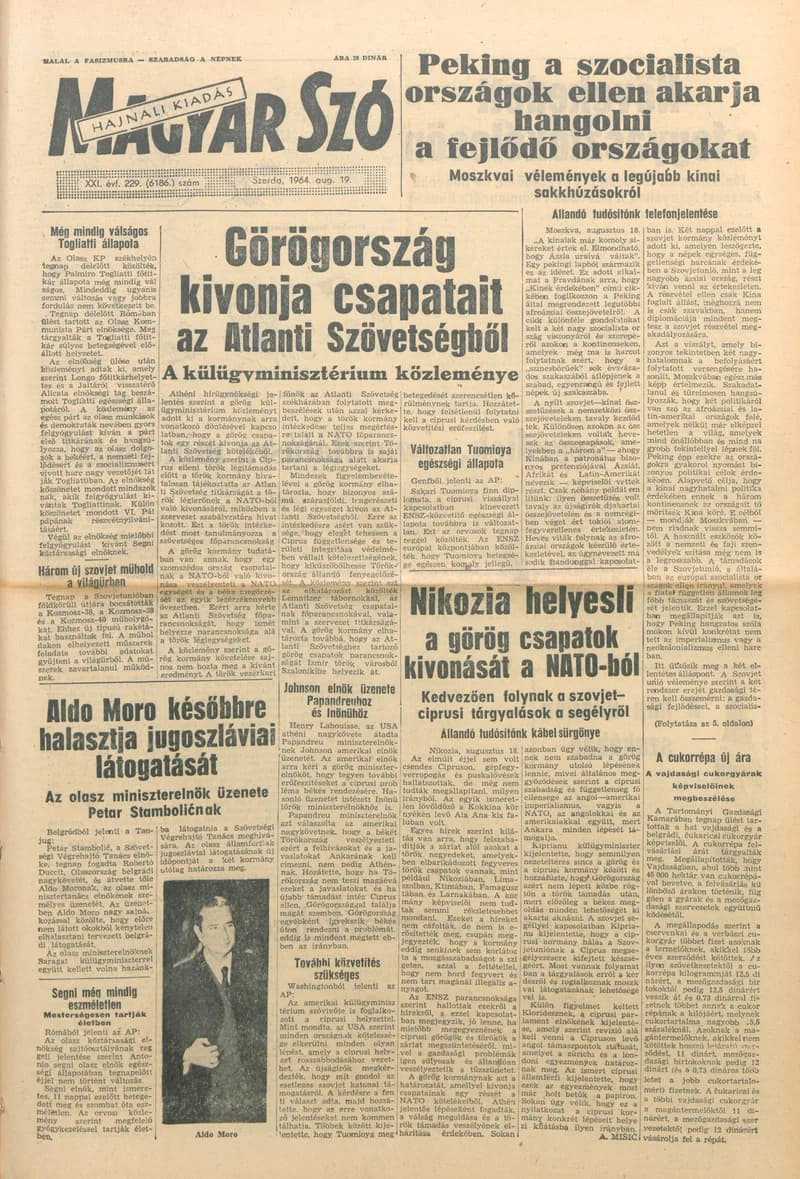 Magyar Szó, 21. évf. 1964. augusztus 19. 229. sz. 1–14. oldal