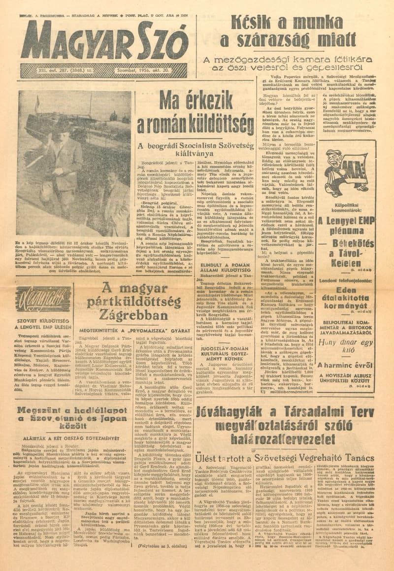 Magyar Szó, 13. évf. 1956. október 20. 287. sz. 1–12. oldal