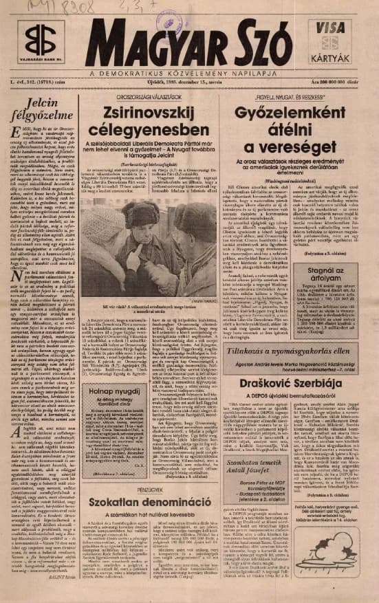 Magyar Szó, 50. évf. 1993. december 15. 342. sz. 1–16. oldal