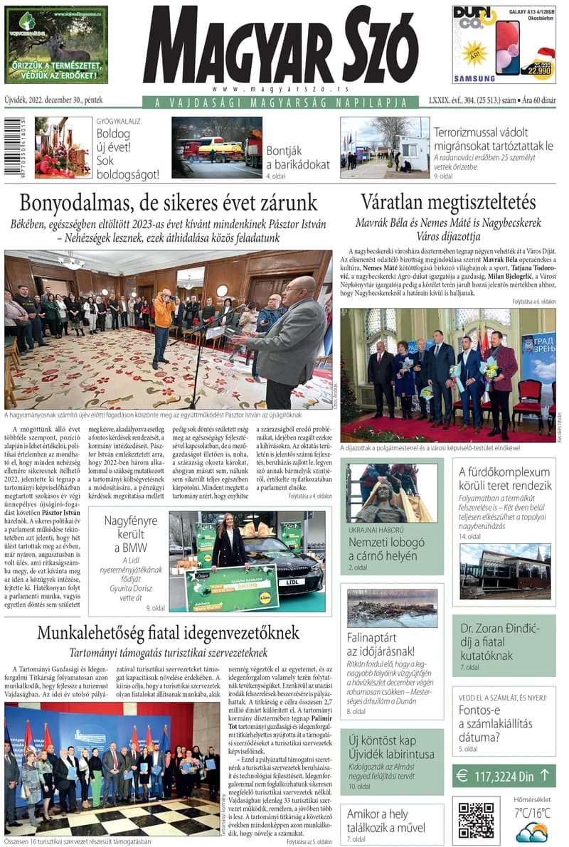 Magyar Szó, 79. évf. 2022. december 30. 304. sz. 1–16. oldal