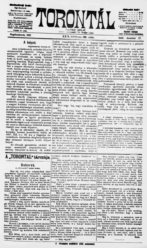 Torontál, 26. évf. 1897. december 27. 295. sz.