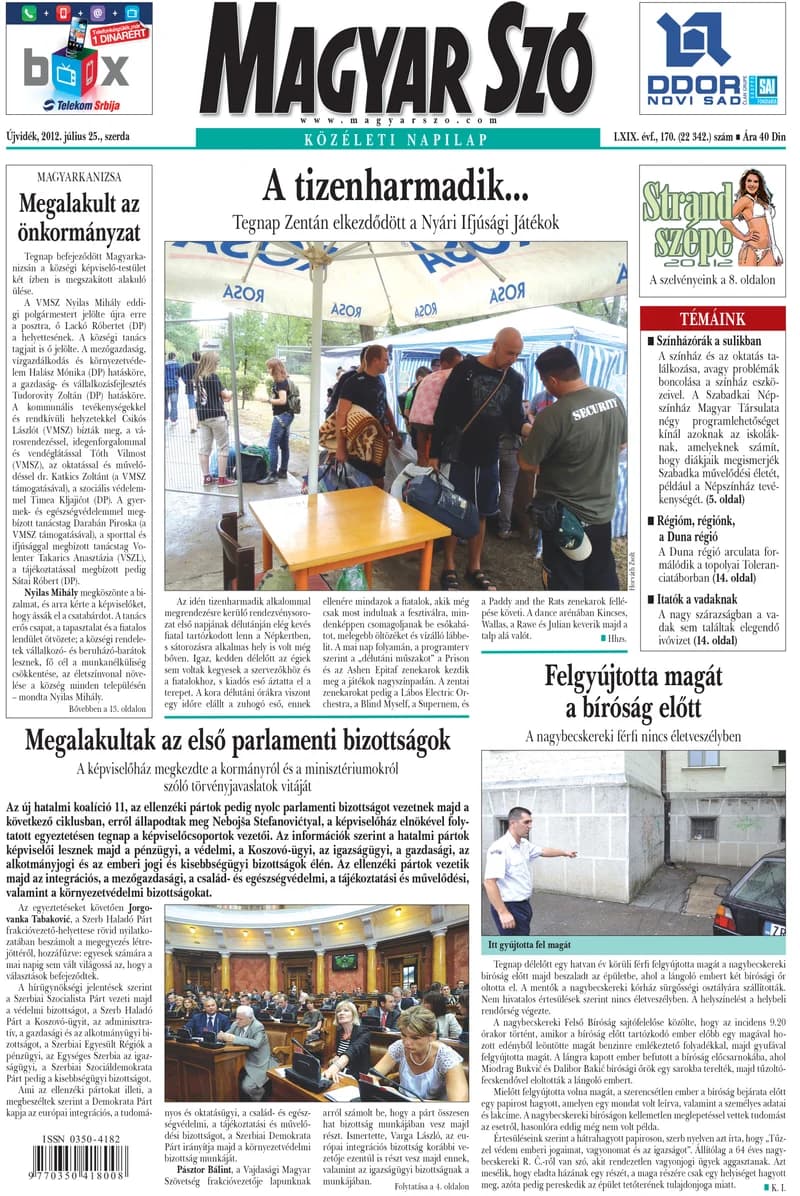 Magyar Szó, 69. évf. 2012. július 25. 170. sz. 1–20. oldal
