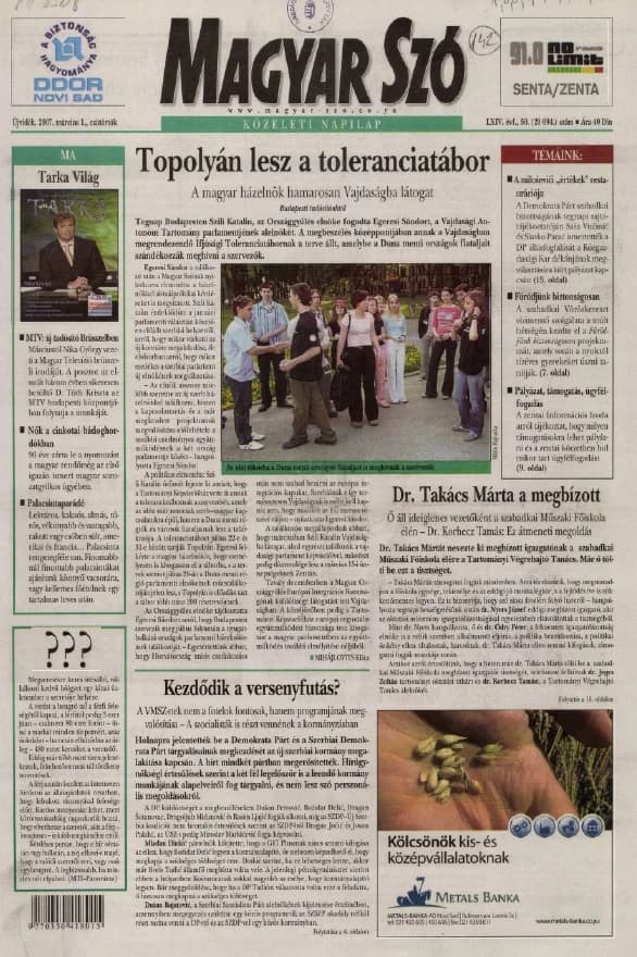 Magyar Szó, 64. évf. 2007. március 1. 50. sz. 1–20. oldal