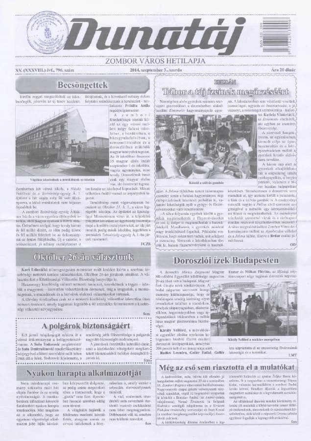 Dunatáj, 16. évf. 2014. szeptember 3. 796. sz.