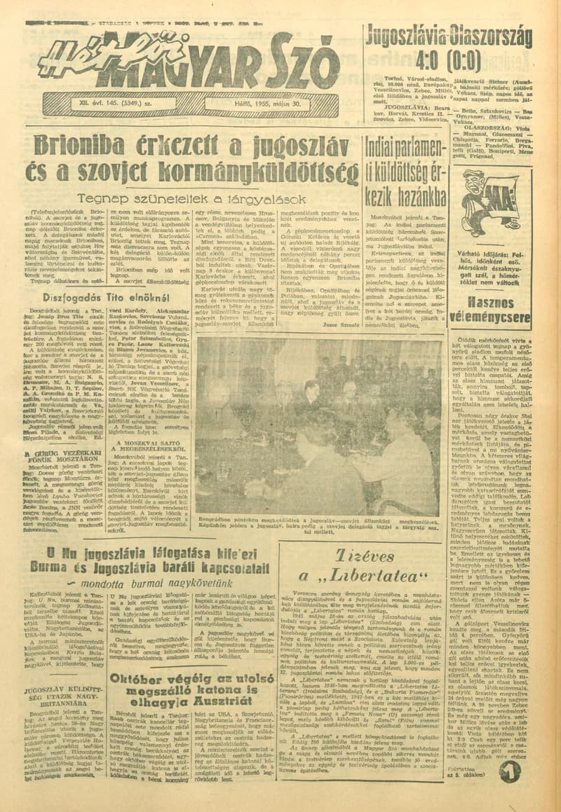 Magyar Szó, 12. évf. 1955. május 30. 145. sz. 1–6. oldal