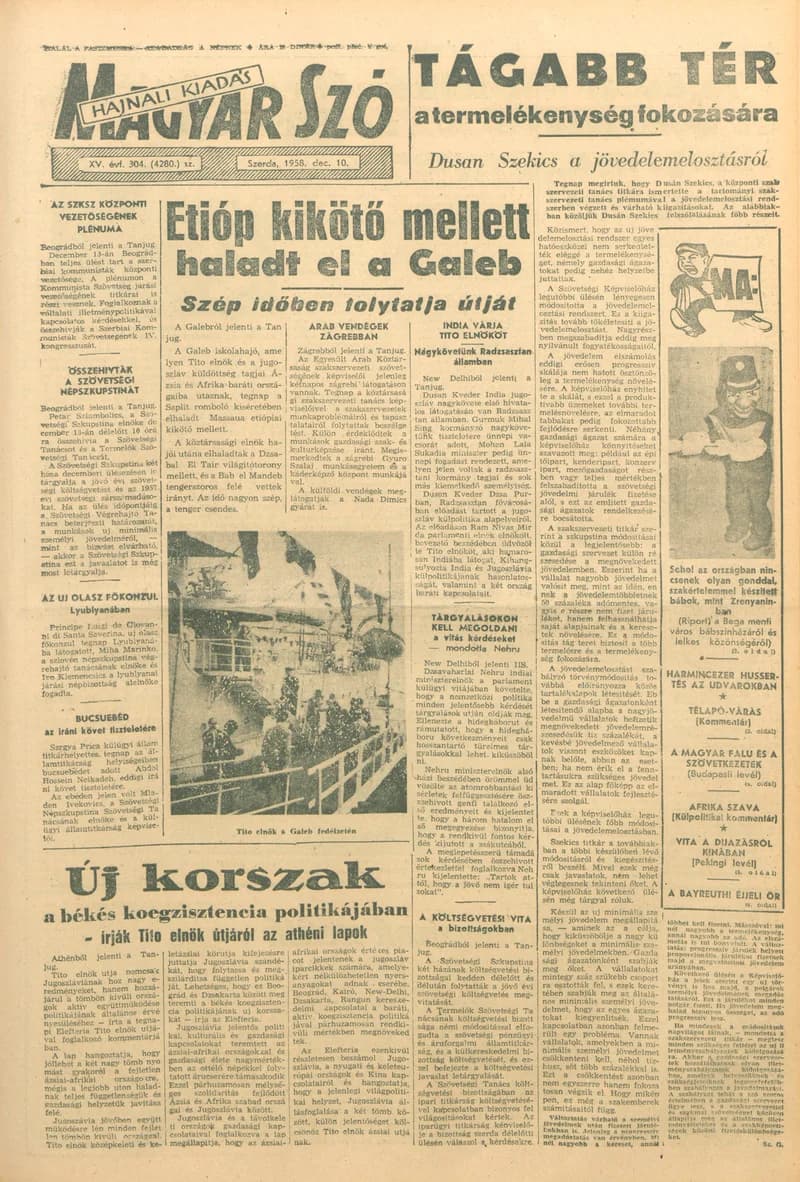 Magyar Szó, 15. évf. 1958. december 10. 304. sz. 1–16. oldal