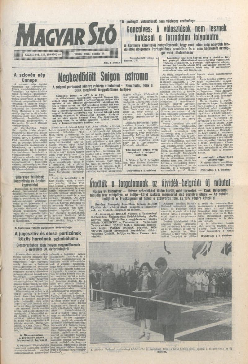 Magyar Szó, 32. évf. 1975. április 28. 116. sz.