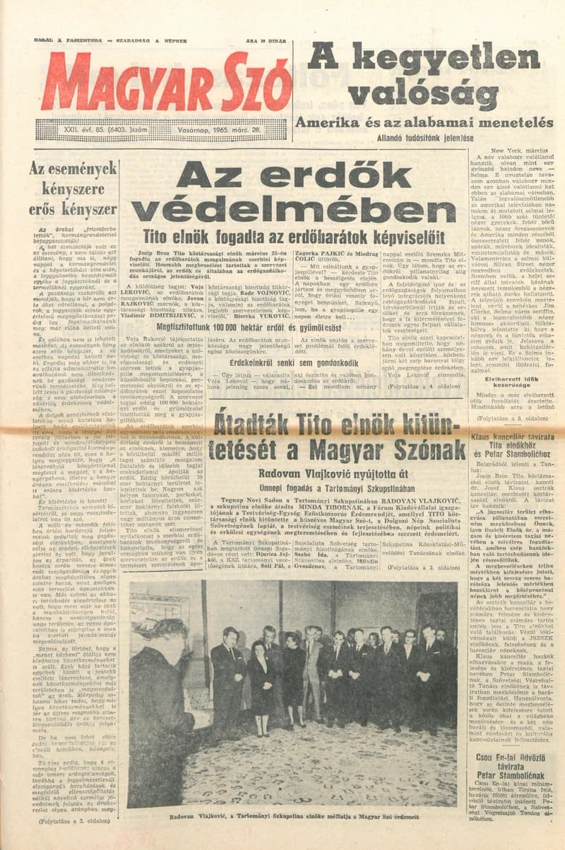 Magyar Szó, 22. évf. 1965. március 28. 85. sz. 1–24. oldal