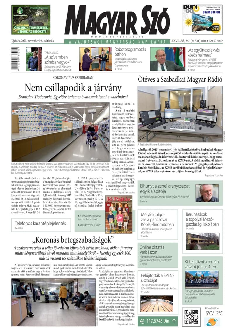 Magyar Szó, 77. évf. 2020. november 19. 267. sz. 1–20. oldal