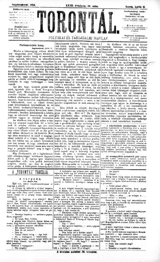 Torontál, 23. évf. 1894. április 18. 89. sz.