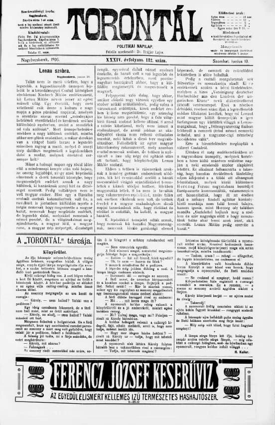 Torontál, 34. évf. 1905. június 10. 132. sz.