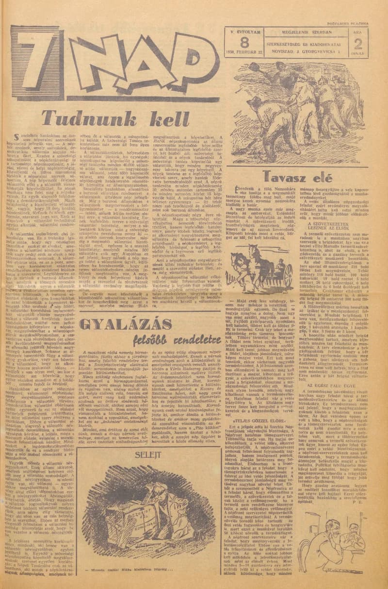 7 Nap, 5. évf. 1950. február 22. 8. sz. 1–4. oldal
