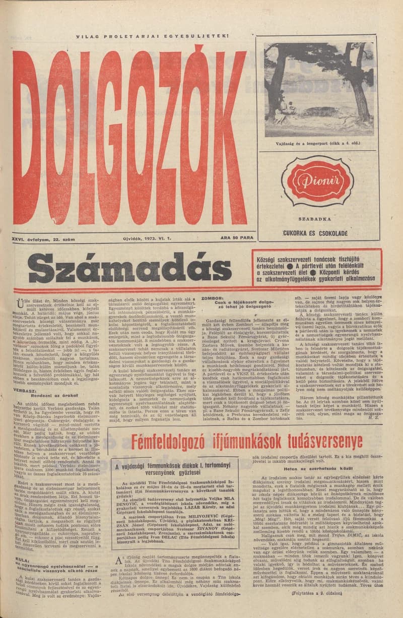 Dolgozók, 27. évf. 1973. június 1. 22. sz.