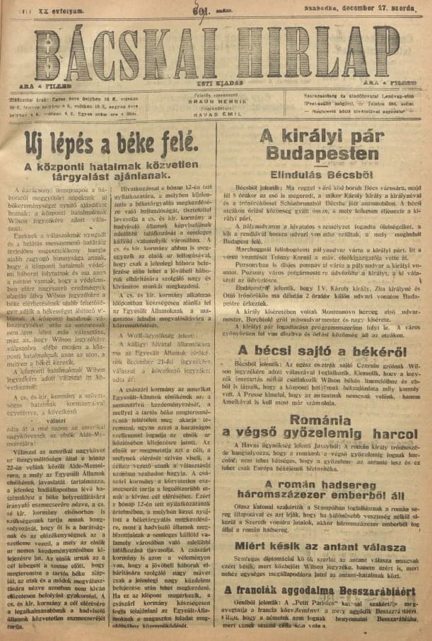 Bácskai Hirlap, 20. évf. 1916. december 27. 591. sz.