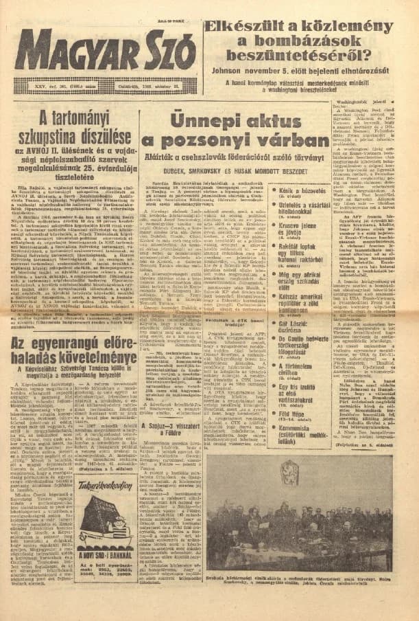 Magyar Szó, 25. évf. 1968. október 31. 301. sz. 1–20. oldal