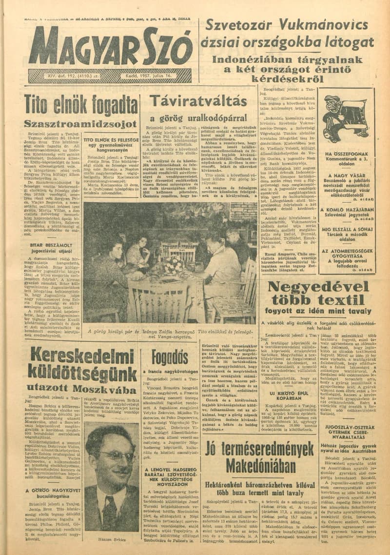 Magyar Szó, 14. évf. 1957. július 16. 192. sz. 1–8. oldal