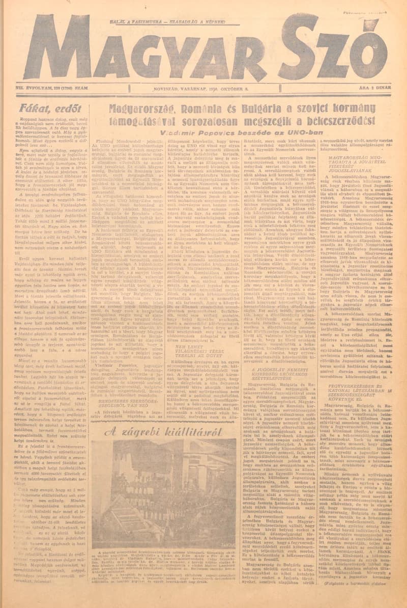 Magyar Szó, 7. évf. 1950. október 8. 239. sz. 1–4. oldal