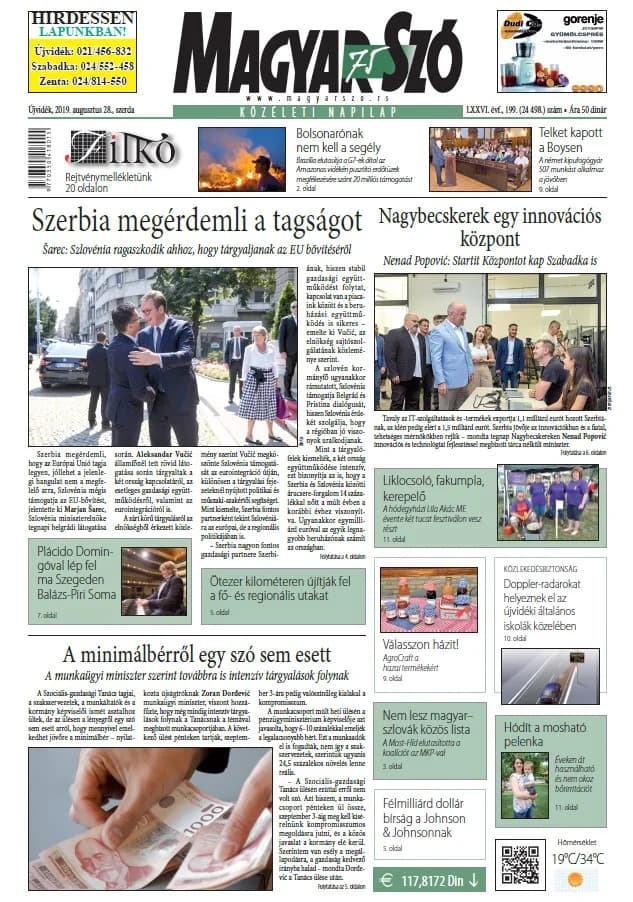 Magyar Szó, 76. évf. 2019. augusztus 28. 199. sz. 1–16. oldal