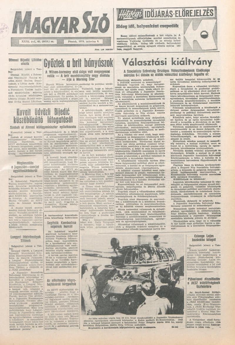 Magyar Szó, 31. évf. 1974. március 8. 65. sz. 1–20. oldal
