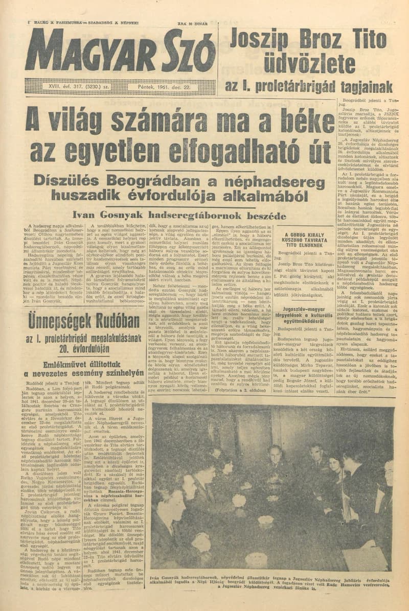 Magyar Szó, 18. évf. 1961. december 22. 317. sz. 1–14. oldal