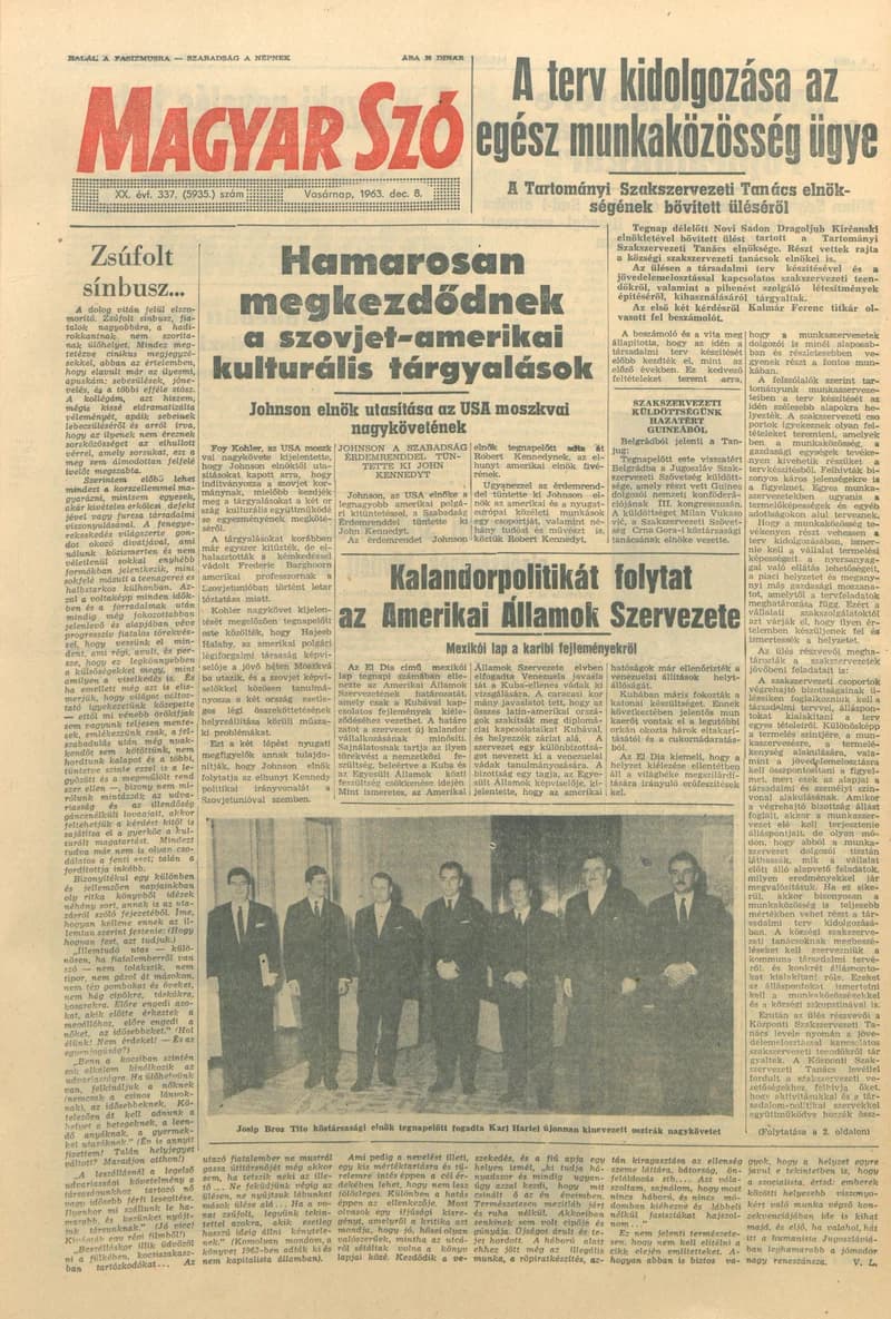 Magyar Szó, 20. évf. 1963. december 8. 337. sz. 1–24. oldal