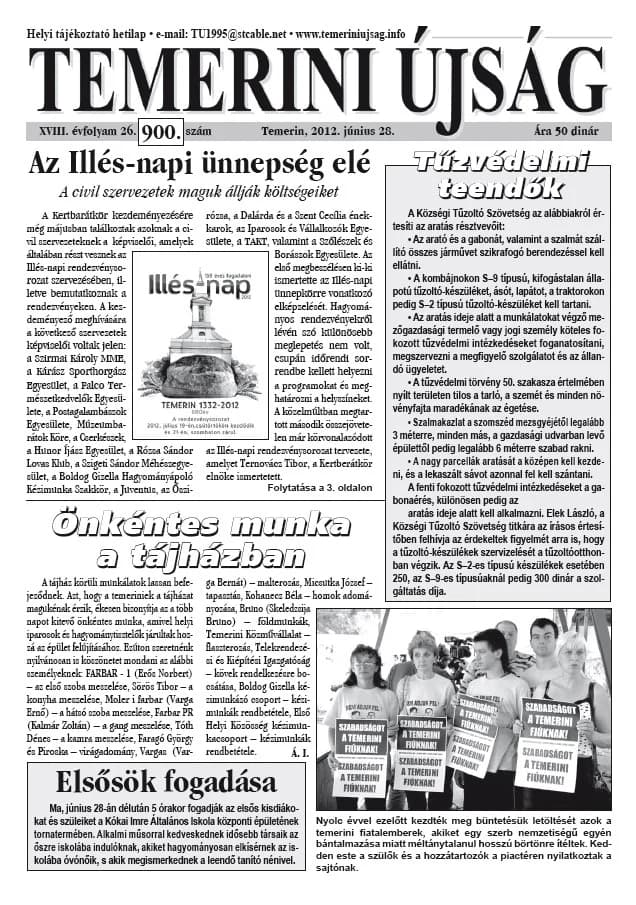Temerini Újság, 18. évf. 2012. június 28. 26. sz.