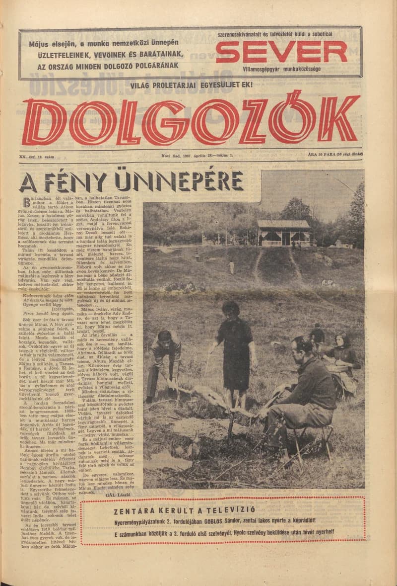 Dolgozók, 21. évf. 1967. április 28. – május 1. 18. sz.