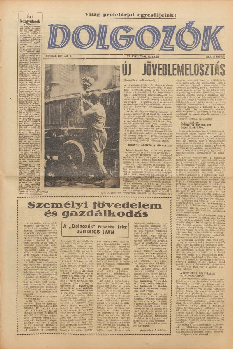 Dolgozók, 11. évf. 1957. október 5. 40. sz.