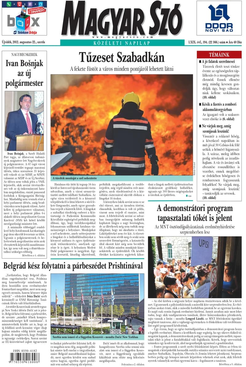 Magyar Szó, 69. évf. 2012. augusztus 22. 194. sz. 1–20. oldal