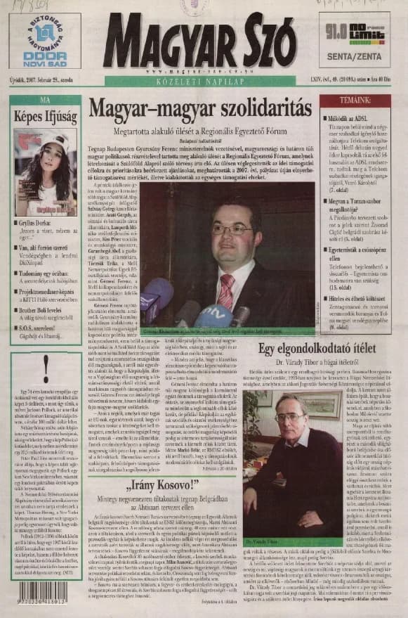 Magyar Szó, 64. évf. 2007. február 28. 49. sz. 1–20. oldal