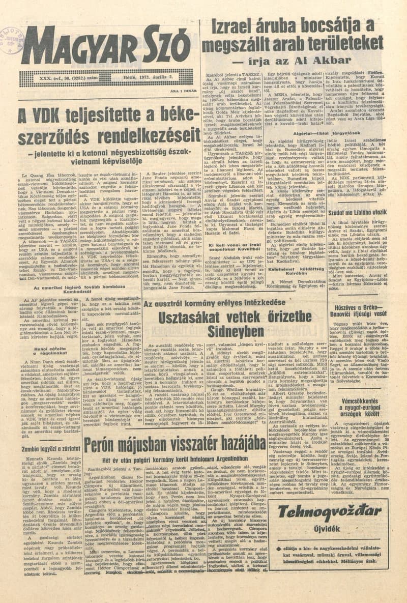 Magyar Szó, 30. évf. 1973. március 2. 90. sz. 1–10. oldal