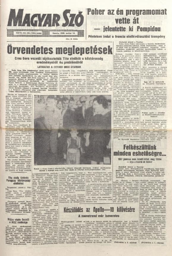 Magyar Szó, 26. évf. 1969. május 14. 130. sz. 1–16. oldal