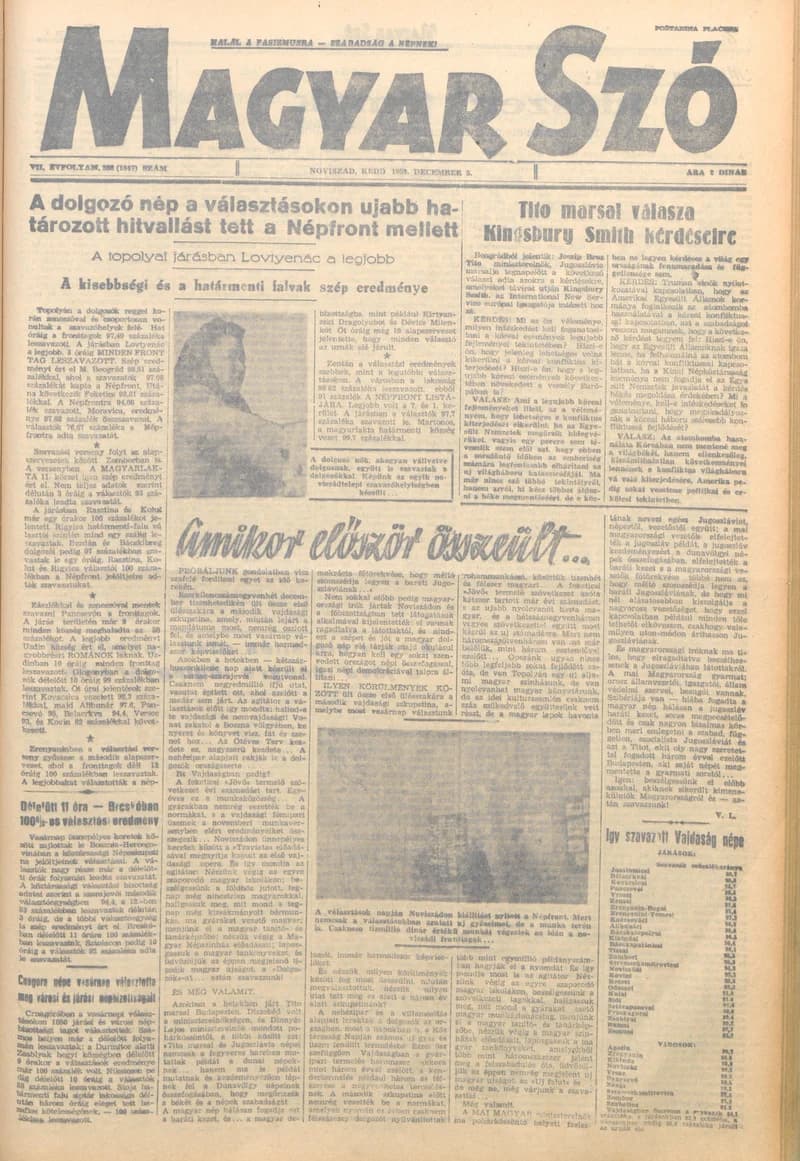 Magyar Szó, 7. évf. 1950. december 5. 288. sz. 1–4. oldal
