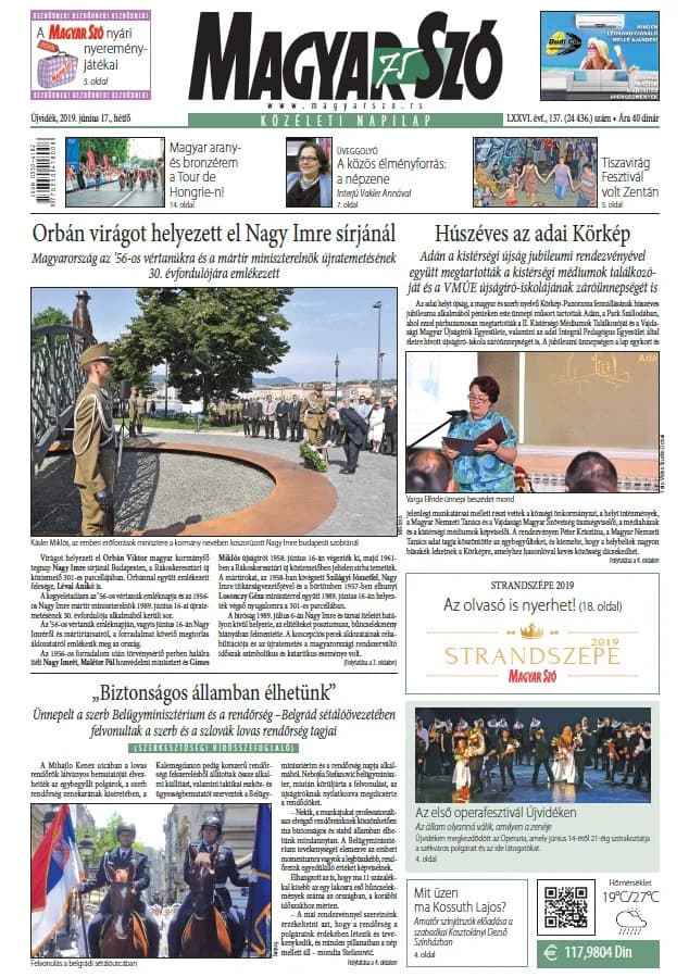 Magyar Szó, 76. évf. 2019. június 17. 137. sz. 1–20. oldal