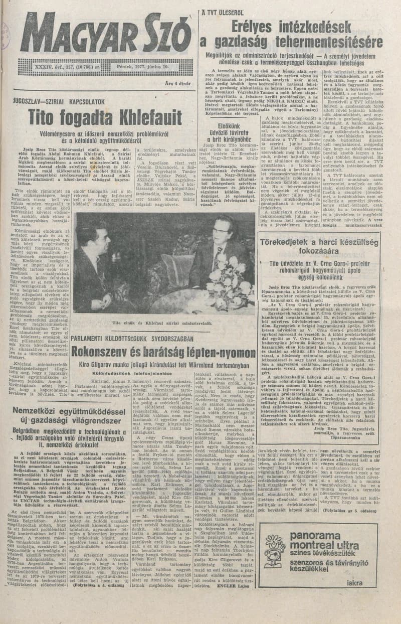 Magyar Szó, 34. évf. 1977. június 10. 157. sz.